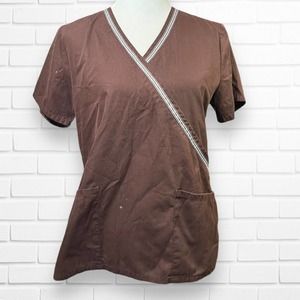 SB Scrub Top Faux Wrap V-neck Size Small